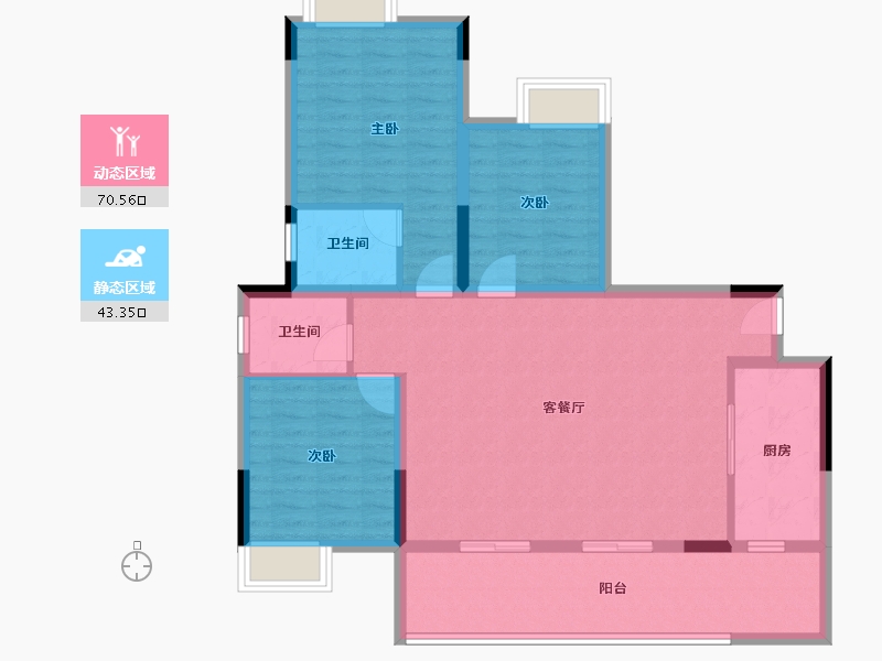 四川省-南充市-宏云·滨河湾-102.69-户型库-动静分区