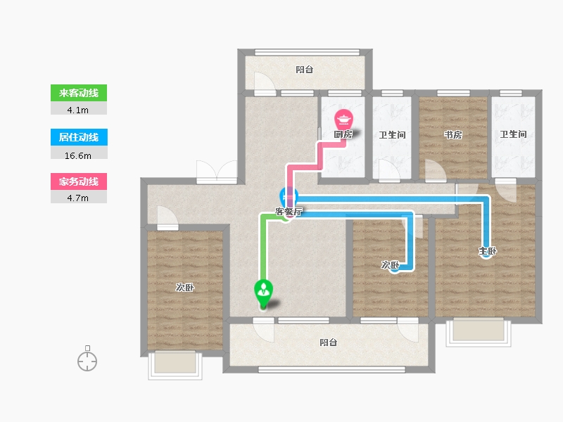 山东省-潍坊市-清河熙华园-126.00-户型库-动静线