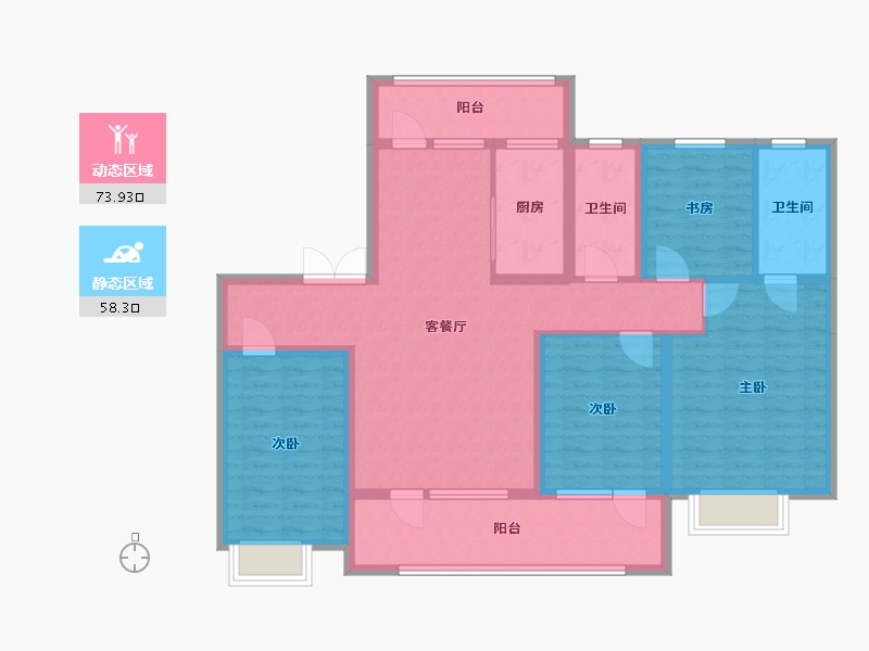 山东省-潍坊市-清河熙华园-126.00-户型库-动静分区