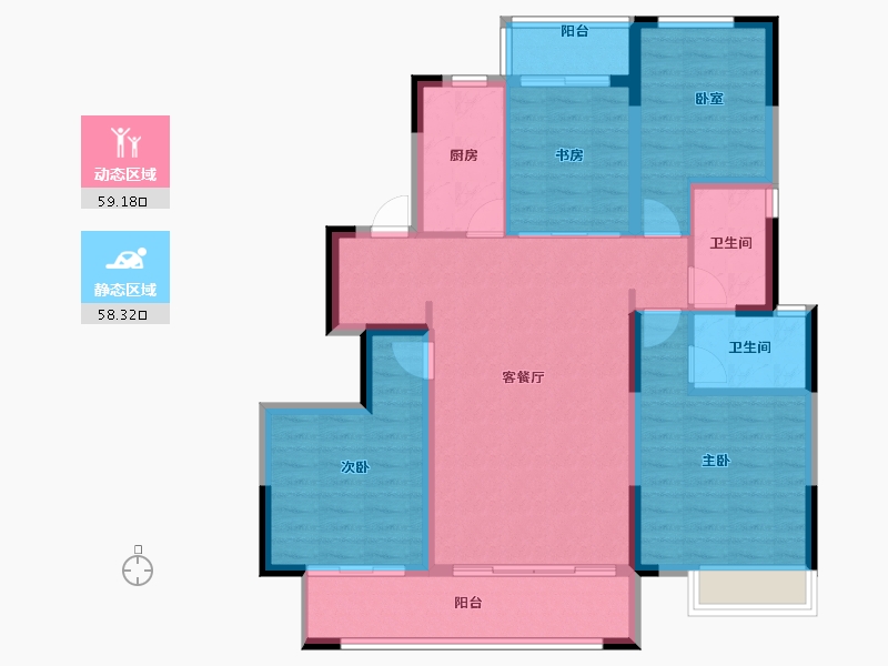 河南省-商丘市-中建观湖宸府-105.64-户型库-动静分区