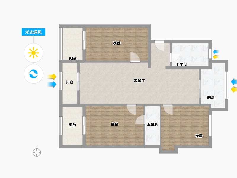 安徽省-阜阳市-石榴学府-117.00-户型库-采光通风