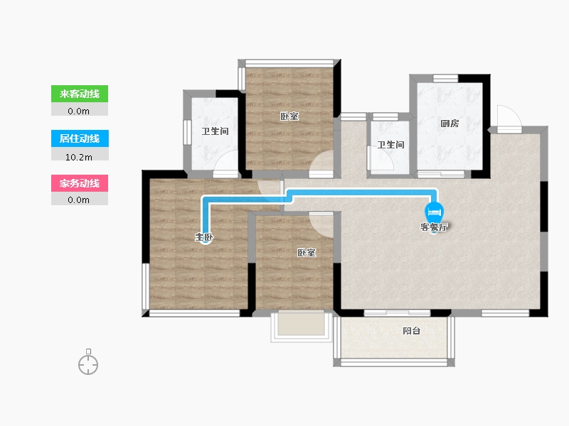 四川省-绵阳市-丽都花园城-86.40-户型库-动静线