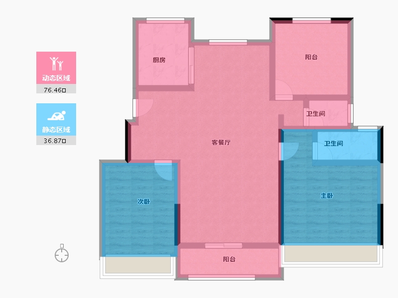 河南省-信阳市-碧桂园学府壹号-101.16-户型库-动静分区