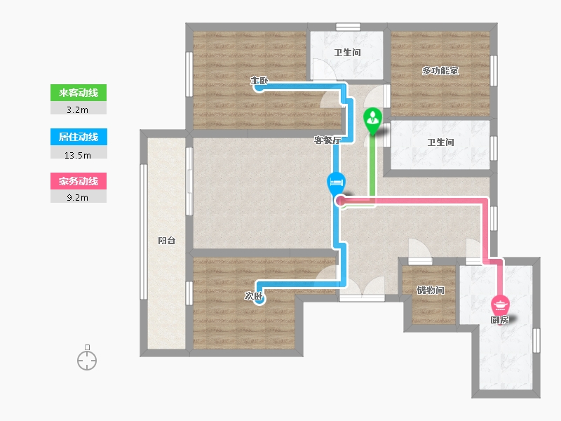 宁夏回族自治区-银川市-中梁御府-110.00-户型库-动静线