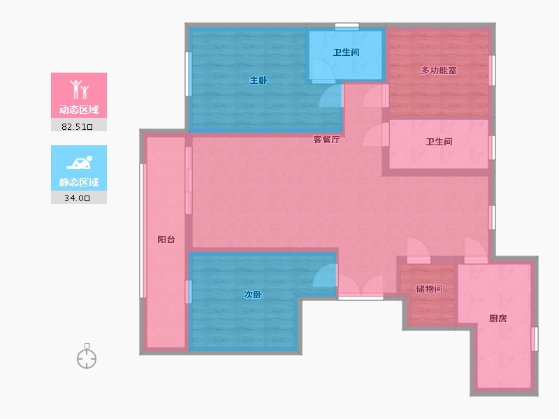 宁夏回族自治区-银川市-中梁御府-110.00-户型库-动静分区