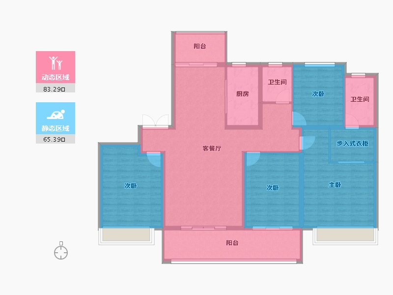 河南省-信阳市-东方今典印象湖山-134.81-户型库-动静分区