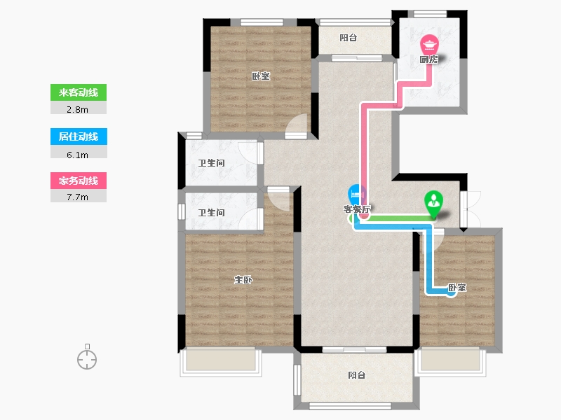 河南省-南阳市-邓州建业城-108.96-户型库-动静线