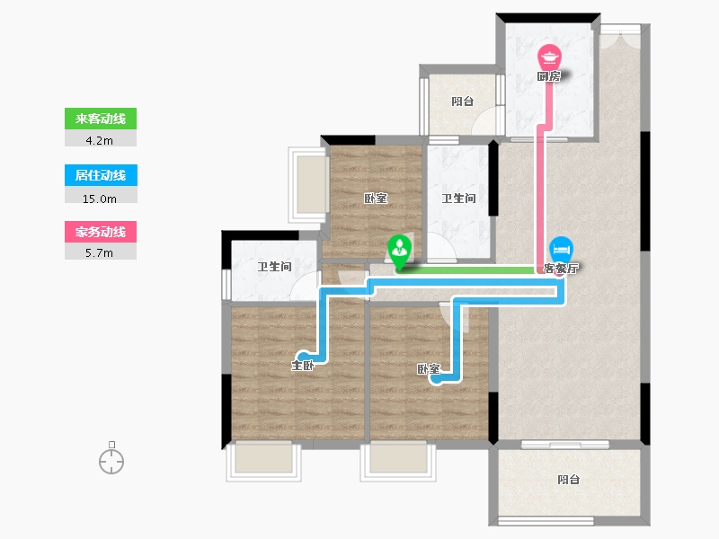 湖南省-衡阳市-珠江愉景雅苑-94.73-户型库-动静线