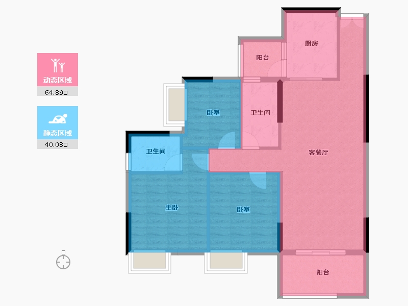 湖南省-衡阳市-珠江愉景雅苑-94.73-户型库-动静分区