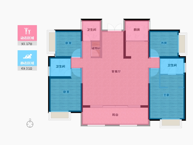 四川省-绵阳市-联想樾城-147.00-户型库-动静分区