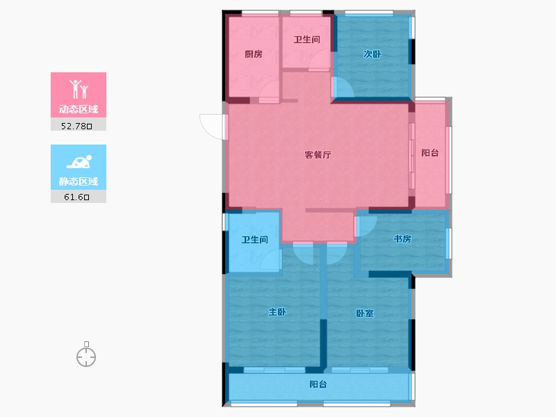 浙江省-台州市-曙光平桥首府-102.02-户型库-动静分区