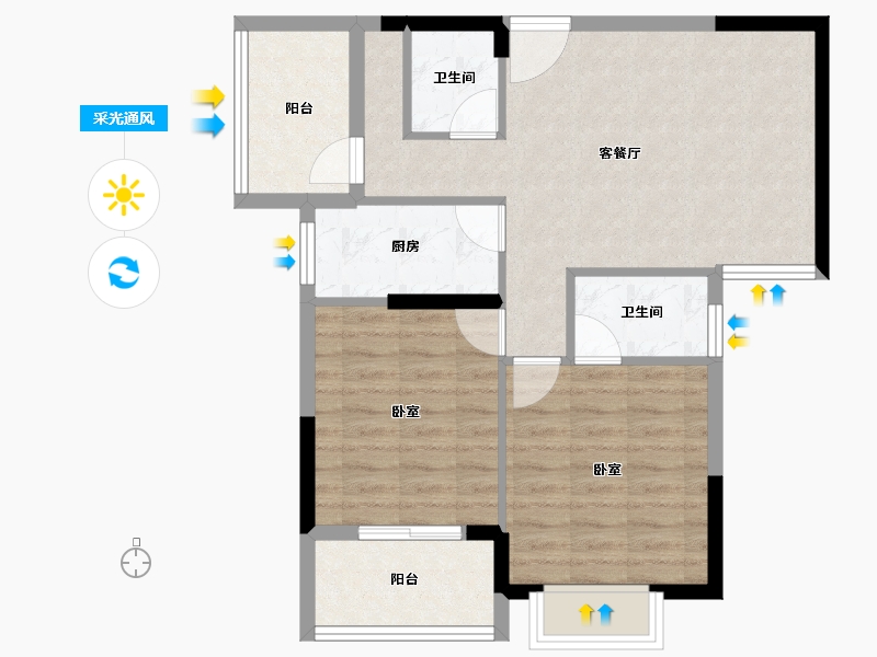 福建省-南平市-闽芝中睿城-71.01-户型库-采光通风