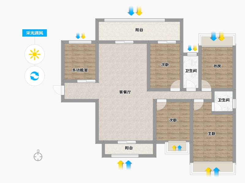 福建省-南平市-鑫盛富贵名门-111.09-户型库-采光通风