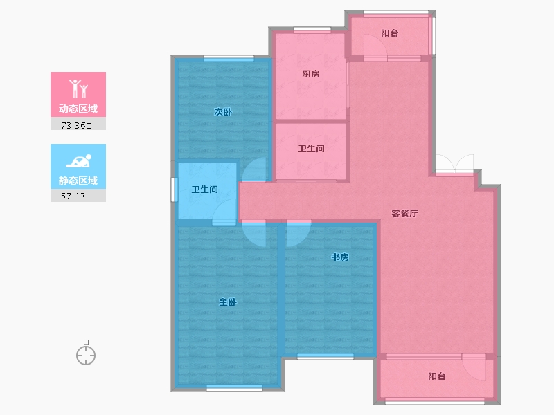 辽宁省-鞍山市-海银9號-117.60-户型库-动静分区