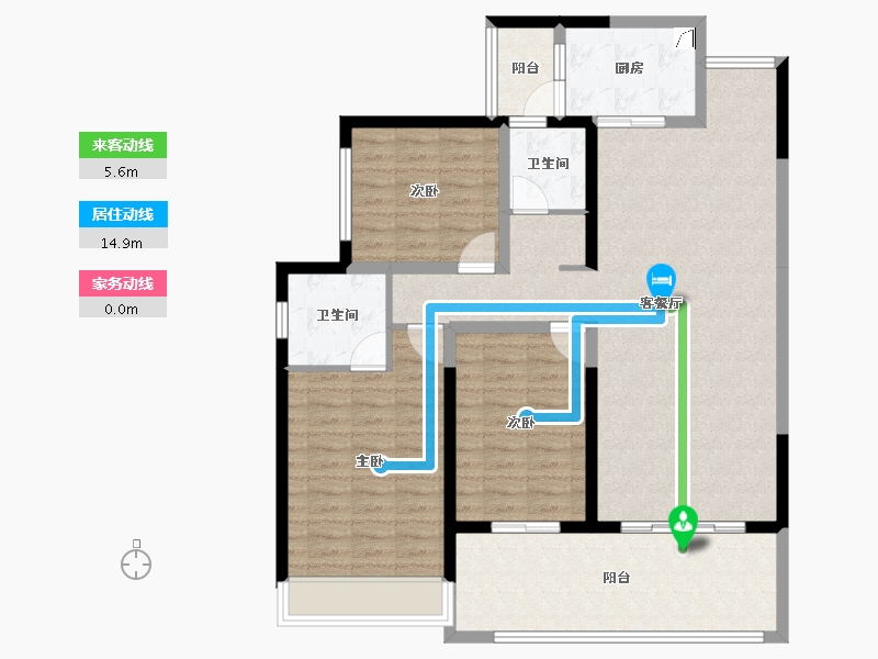 云南省-红河哈尼族彝族自治州-缙颐·听蓝半山-114.56-户型库-动静线