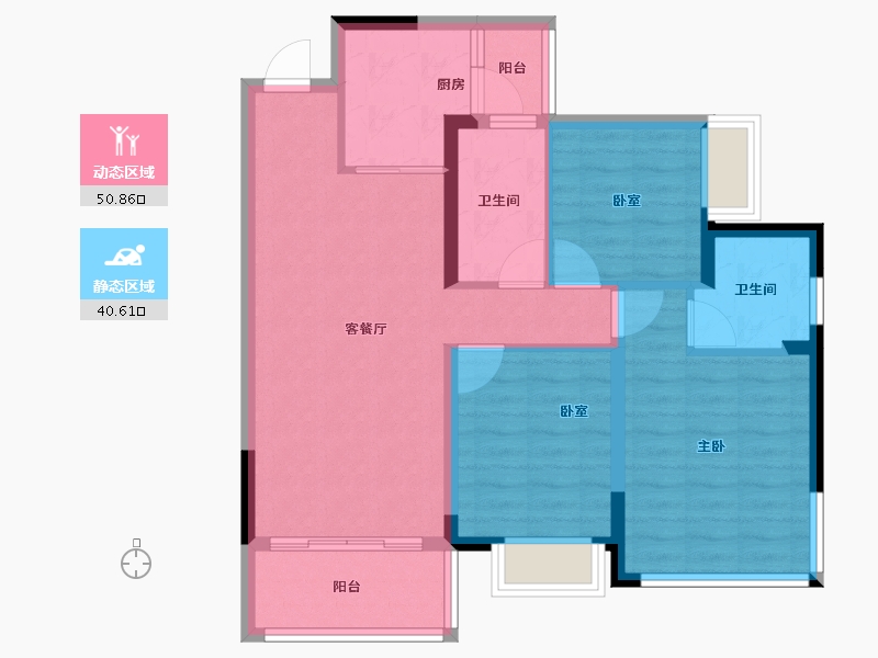 四川省-绵阳市-丽都花园城-81.60-户型库-动静分区