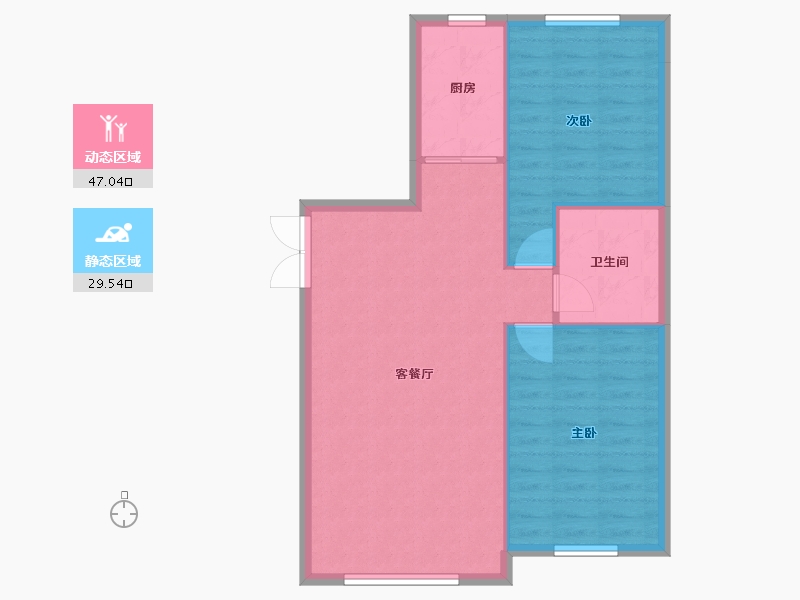 黑龙江省-齐齐哈尔市-广厦云起溪上-70.47-户型库-动静分区