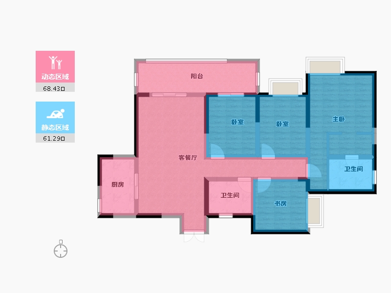 四川省-绵阳市-联想樾城-115.00-户型库-动静分区