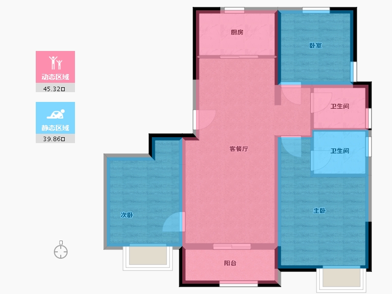 山东省-青岛市-金茂悦三期-87.00-户型库-动静分区