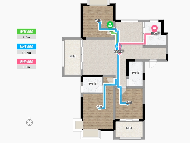 江苏省-南京市-荣盛鹭岛荣府-95.05-户型库-动静线