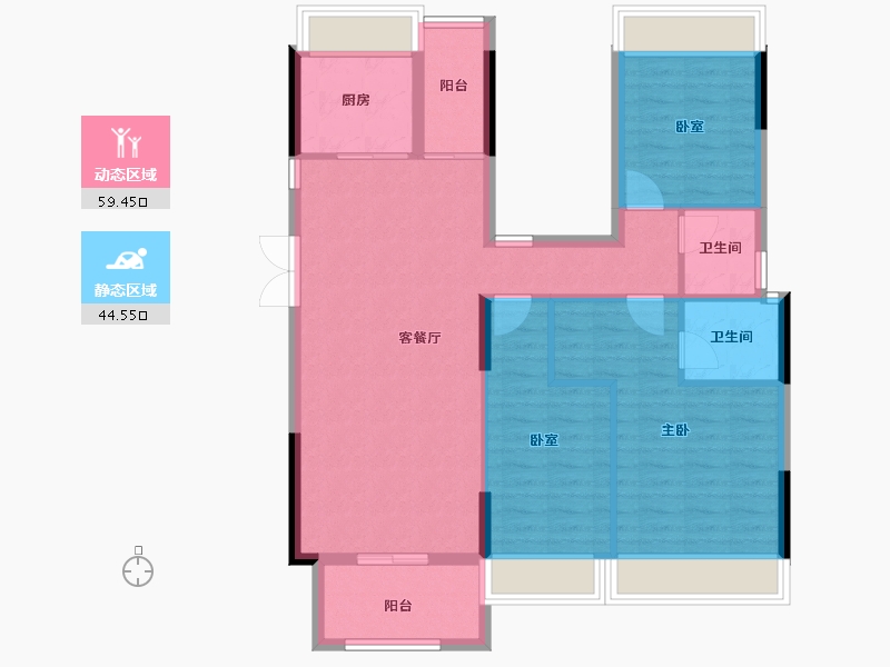 湖南省-衡阳市-俊景万和城-93.84-户型库-动静分区