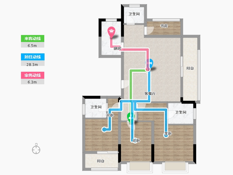 浙江省-台州市-杨帆·龙禧二期-111.25-户型库-动静线