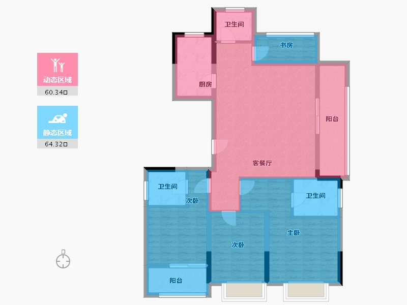 浙江省-台州市-杨帆·龙禧二期-111.25-户型库-动静分区