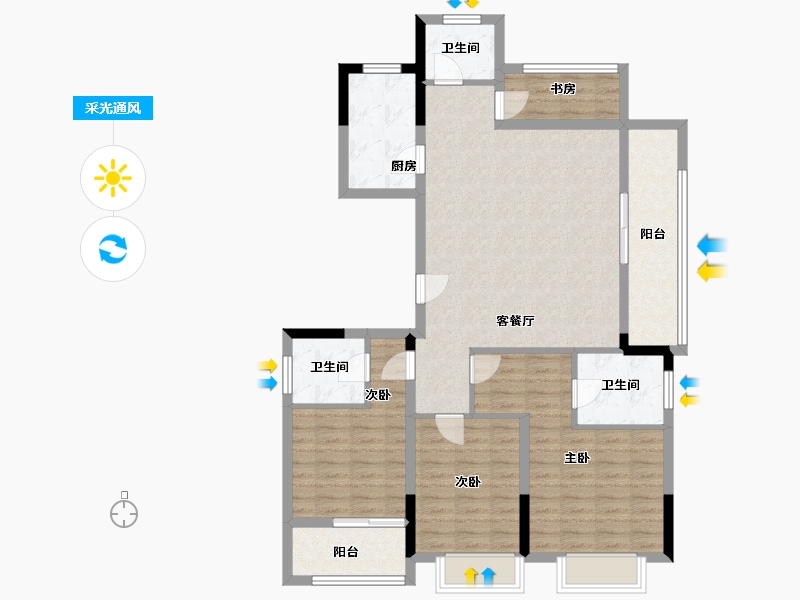 浙江省-台州市-杨帆·龙禧二期-111.25-户型库-采光通风