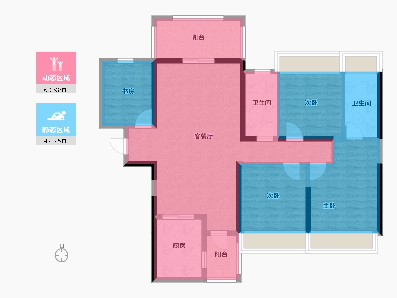 湖南省-衡阳市-利安雅颂居-99.18-户型库-动静分区