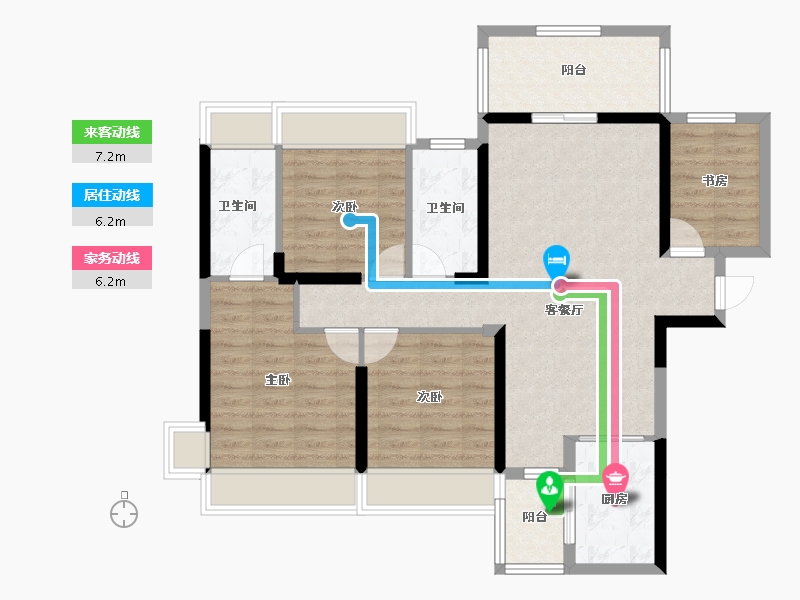 湖南省-衡阳市-利安雅颂居-96.30-户型库-动静线