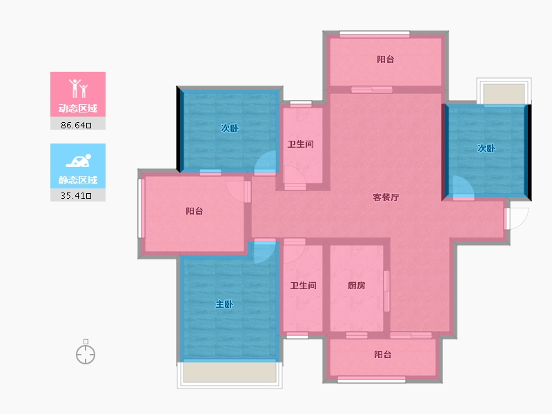 湖南省-娄底市-和顺嘉苑-107.30-户型库-动静分区