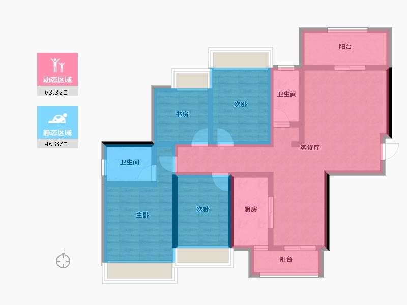 福建省-南平市-鑫盛富贵名门-95.87-户型库-动静分区