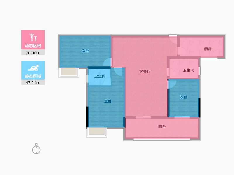 湖南省-娄底市-吉大汉珠山府-104.98-户型库-动静分区