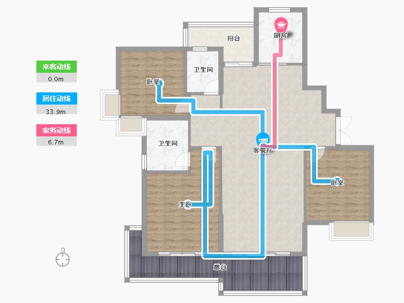 广东省-东莞市-湖景壹号庄园二期-134.66-户型库-动静线