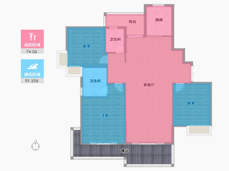 广东省-东莞市-湖景壹号庄园二期-134.66-户型库-动静分区