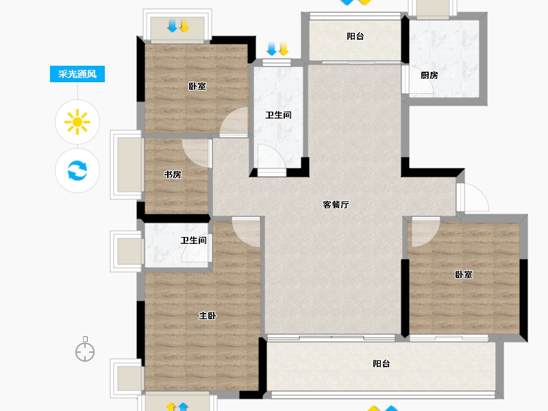 江西省-上饶市-力高·阳光首府-110.40-户型库-采光通风