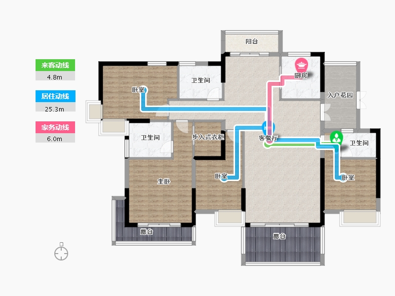 广东省-东莞市-湖景壹号庄园二期-175.08-户型库-动静线