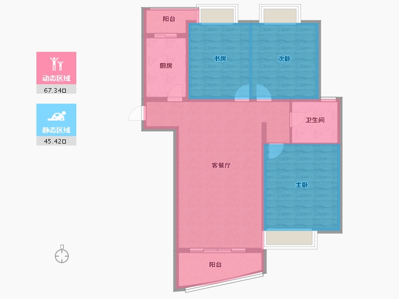 福建省-南平市-建瓯水岸蓝桥-101.96-户型库-动静分区