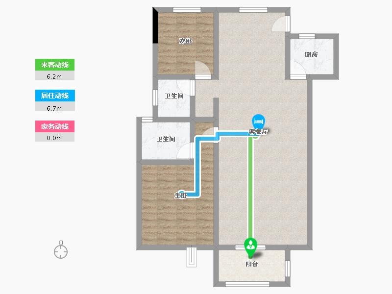 湖北省-荆州市-凯瑞华府-90.59-户型库-动静线