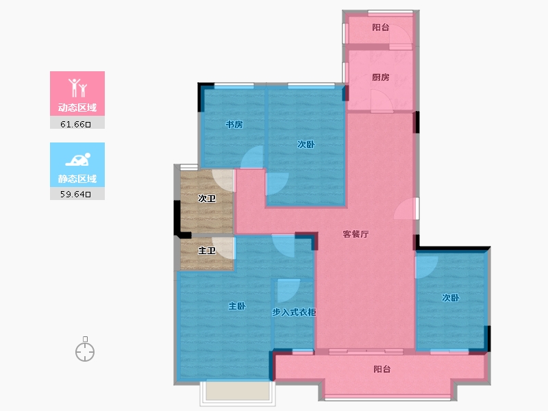 安徽省-六安市-蓝城金寨诚园-118.34-户型库-动静分区