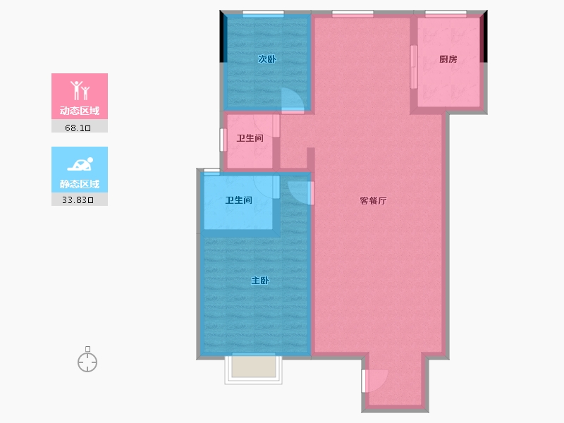 湖北省-荆州市-凯瑞华府-91.44-户型库-动静分区