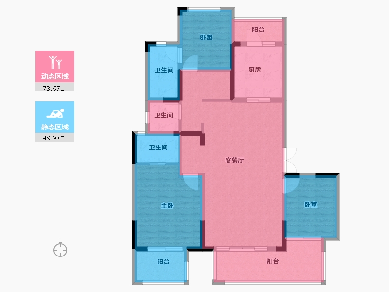 山东省-济南市-昌建·君悦府-110.53-户型库-动静分区