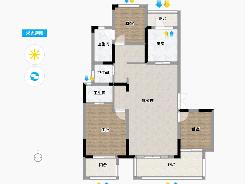 山东省-济南市-昌建·君悦府-110.53-户型库-采光通风