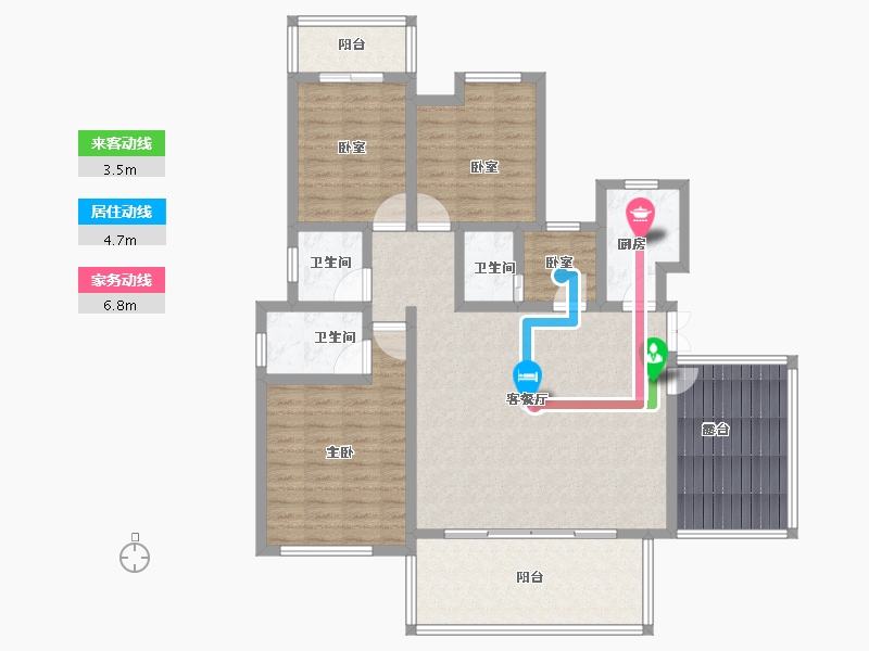 安徽省-六安市-兴茂悠然南山-126.31-户型库-动静线