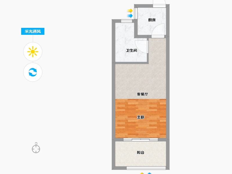 河北省-唐山市-蓝湾小镇-44.80-户型库-采光通风