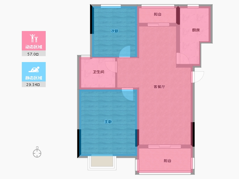 辽宁省-阜新市-润宏安滨海名都-77.20-户型库-动静分区