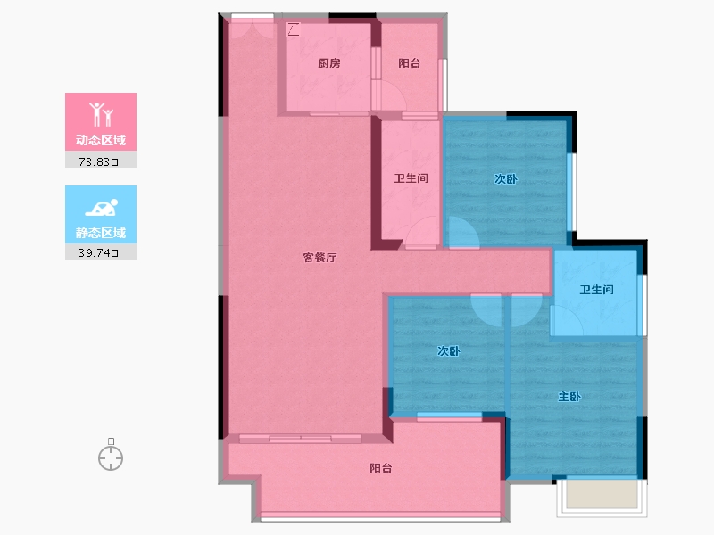 湖南省-郴州市-皇廷凤凰城-101.94-户型库-动静分区