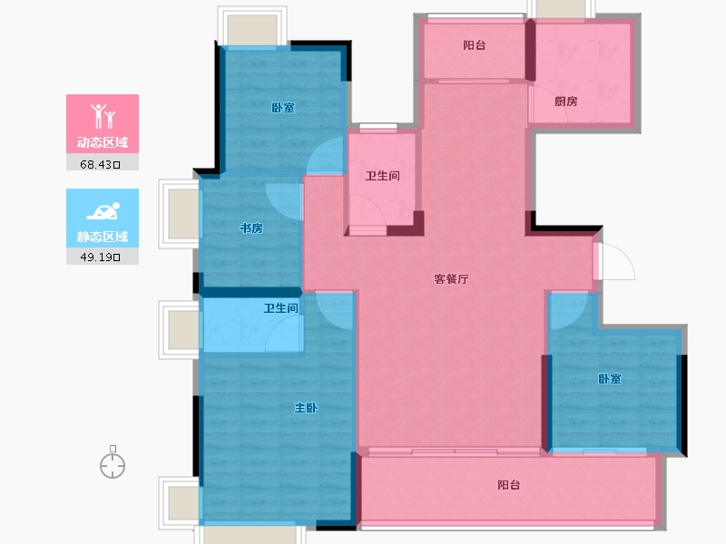 江西省-上饶市-力高·阳光首府-106.60-户型库-动静分区