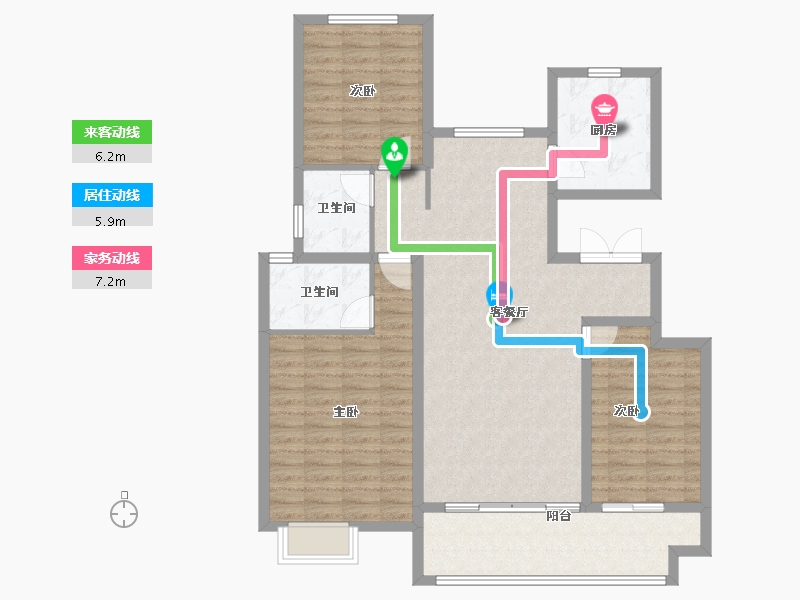 山东省-菏泽市-中丞玖璋台-110.40-户型库-动静线