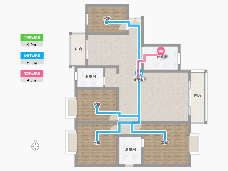 湖南省-郴州市-乐仙小镇-130.00-户型库-动静线